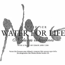 Nice NORDIC ICE WATER FOR LIFE Natures vitamines WITH A TASTE OF GRAPE AND LIME Vatten från Europas sista vildmark, vitaminer från ... – varumärke, Magic House Sweden AB