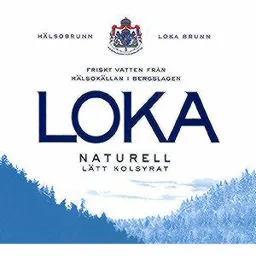 HÄLSOBRUNN KUNGLIG HOVLEVERANTÖR LOKA BRUNN FRISKT VATTEN FRÅN HÄLSOKÄLLAN I BERGSLAGEN LOKA NATURELL LÄTT KOLSYRAT – varumärkesbild för Spendrups Bryggeriaktiebolag