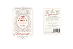 CORTE FIORE Appassimento MARCHIO REGISTRATO DI LUPI REALI PRODOTTO IN Italia CORTE FIORE LUPI REALI MARCHIO REGISTR CORTE FIORE Appassimento VINO ROSSO VINO DA UVE APPASSITE ROSSO – varumärkesbild för The WineAgency Sweden AB