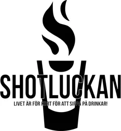 SHOTLUCKAN LIVET ÄR FÖR KORT FÖR ATT SIPPA PÅ DRINKAR – varumärkesbild för Shotluckan Holding AB