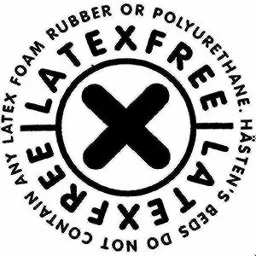 X LATEXFREE LATEXFREE HÄSTEN'S BEDS DO NOT CONTAIN ANY LATEX FOAM RUBBER OR – varumärkesbild för Hästens Sängar Aktiebolag