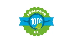 FÖRNYBAR EL 100% – varumärkesbild för Kvänum Energi Aktiebolag