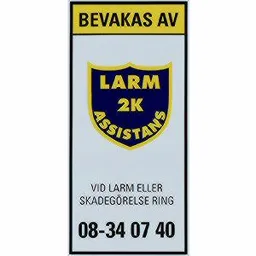 BEVAKAS AV LARM 2K ASSISTANS VID LARM ELLER – varumärkesbild för Larm Assistans Sverige AB