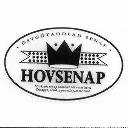 ÖSTGÖTAODLAD SENAP HOVSENAP Stark, söt senap utmärkt till varm korv, ärtsoppa, skinka, panering, såser m.m. – varumärkesbild för Hovdelikatesser AB