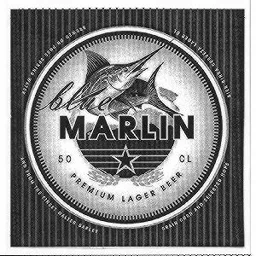 BLUE MARLIN PREMIUM LAGER BEER 50 CL BREWED ON PURE SPRING WATER AND FROM THE FINEST MALTED BARLEY GRAIN CORN AND SELECTED HOPS BIER BIRRA CERVEZA LAGER ÖL – varumärkesbild för Carlsberg Sverige Aktiebolag