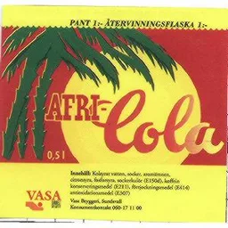 AFRI-COLA 0 5 L VASA DUBBELT SÅ GOTT VASA BRY – varumärkesbild för Dryckesbolaget Gustav Vasa AB