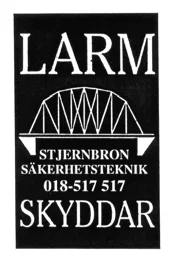 LARM SKYDDAR STJERNBRON SÄKERHETSTEKNIK 018-517 517 – varumärkesbild för Stjernbron Säkerhetsteknik AB