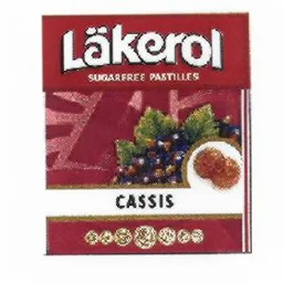 LÄKEROL SUGARFREE PASTILLES CASSIS – varumärkesbild för Cloetta Sverige AB