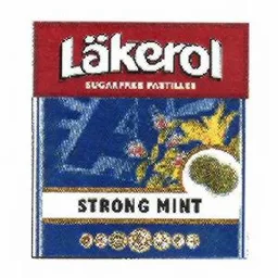 LÄKEROL SUGARFREE PASTILLES STRONG MINT – varumärkesbild för Cloetta Sverige AB