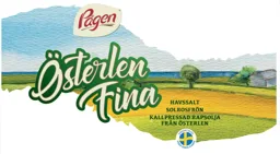 Österlen Fina Pågen HAVSSALT SOLROSFRÖN KALLPRESSAD RAPSOLJA FRÅN ÖSTERLEN SVENSKT MJÖL FRÅN EGEN KVARN – varumärkesbild för Pågen Trademark Aktiebolag
