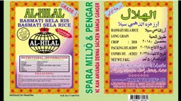 AL-HILAL SPARA MILJÖ & PENGAR AL-HILAL NI KAN ANVÄNDA DENNA SÄCKEN MÅNGA GÅNGER GRADE-1 BASMATI SELA RIS BASMATI SELA RICE YARAN TRADING AB BASMATI SELA RICE LONG GRAIN CROP : 2018 PACKING DT.:8/2019 EXPIRY DT. : 8/2023 NET. 5 KG. NUTRITIONAL INFORMATION – varumärke, Yaran Trading AB