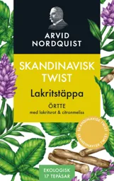 ARVID NORDQUIST SKANDINAVISK TWIST Lakritstäppa ÖRTTE med lakritsrot & citronmeliss EKOLOGISK 17 TEPÅSAR SKANDINAVISK TWIST SKANDINAVISK TWIST – varumärke, Arvid Nordquist Handelsaktiebolag