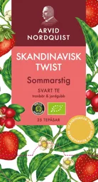ARVID NORDQUIST SKANDINAVISK TWIST Sommarstig SVART TE tranbär & jordgubb 25 TEPÅSAR SKANDINAVISK TWIST SKANDINAVISK TWIST 100% CO2 compensated – varumärke, Arvid Nordquist Handelsaktiebolag