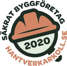SÄKRAT BYGGFÖRETAG HANTVERKARKOLL.SE 2020 – varumärkesbild för Badrumsbesiktningar Stockholm AB