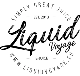 Liquid Voyage E-JUICE SIMPLY GREAT JUICE WWW.LIQUIDVOYAGE.EU EST.2013 – varumärkesbild för L V Liquids AB