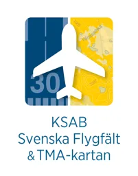 1969 Vállasjohka 2297 30 KSAB Svenska Flygfält & TMA-kartan – varumärkesbild för Kungliga Svenska Aeroklubben KSAK Service Aktiebolag
