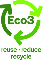 Eco3 reuse reduce recycle – varumärkesbild för Eco3 AB