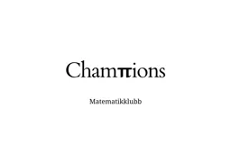 Cham ions Matematikklubb – varumärkesbild för Kamali Organisation AB