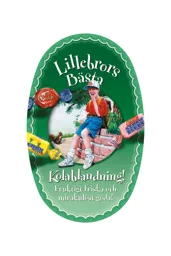 Lillebrors Bästa Kolablandning! Fruktigt friska och mirakulöst goda! – varumärkesbild för Presentkakan i Göteborg Aktiebolag