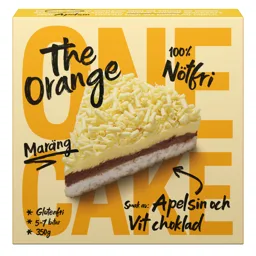 ONE CAKE The Orange Maräng 100% Nötfri Glutenfri 5-7 bitar 350g Smak av: Apelsin och Vit choklad – varumärkesbild för One Cake Sverige AB