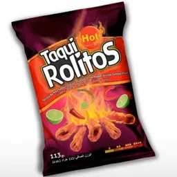Taqui Hot Rolitos Tortilla De Maiz Sabor Chile y Limon/Hot Chile Pepper & Lime Tortilla Chips 113gr. – varumärkesbild för Noor Star AB