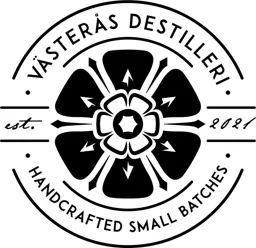 VÄSTERÅS DESTILLERI HANDCRAFTED SMALL BATCHES est. 2021 – varumärkesbild för Västerås Destilleri AB