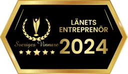 Sveriges Vinnare LÄNETS ENTREPRENÖR 2024 – varumärkesbild för Bolagskollen AB