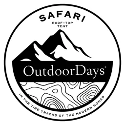 SAFARI ROOF-TOP TENT OutdoorDays IN THE TIRE TRACKS OF THE MODERN NOMAD – varumärkesbild för Framtidssnurr AB