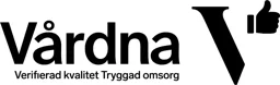 Vårdna Verifierad kvalitet Tryggad omsorg V – varumärkesbild för Vårdna AB