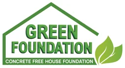 GREEN FOUNDATION CONCRETE FREE HOUSE FOUNDATION – varumärkesbild för GRÖNA GRUNDEN Betongfria Husgrunder i Sverige AB