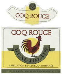 COQ ROUGE BEAUJOLAIS APPELATION BEAUJOLAIS CONTROLÉE 12,5% MIS EN BOUTEILLES PAR AB VIN- & SPRITCENTRALEN 37,5 cl – varumärkesbild för The Absolut Company Aktiebolag