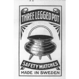 THREE LEGGED POT SAFETY MATCHES MADE IN SWEDEN – varumärkesbild för Swedish Match Industries Aktiebolag