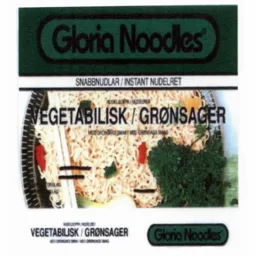 Gloria Noodles SNABBNUDLAR / INSTANT NUDELRET VEGETABILISK / GRÖNSAGER – varumärkesbild för Svensk Risimport Aktiebolag
