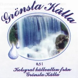 Grönsta Källa 0 5 l Kolsyrat källvatten från Grönsta Källa Naturell – varumärkesbild för Dryckesbolaget Gustav Vasa AB