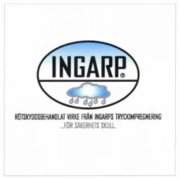 INGARP RÖTSKYDDSBEHANDLAT VIRKE FRÅN INGARPS TRYCKIPREGMERING ...FÖR SÄKERHETS SKULL. – varumärke, Vida Ingarp AB
