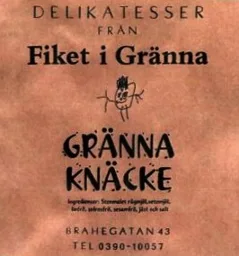 DELIKATESSER FRÅN Fiket i Gränna GRÄNNA KNÄCKE – varumärkesbild för Winblads Fik & Spik AB