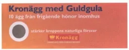 Kronägg med Guldgula 10 ägg från frigående hönor inomhus stärker kroppens naturliga försvar Kronägg FÄRSKA ÄGG FRÅN SVERIGES BÖNDER – varumärkesbild för Kronägg AB
