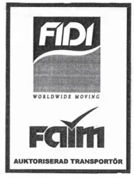 FIDI WORLDWIDE MOVING Faim AUKTORISERAD TRANSPORTÖR – varumärkesbild för TEXAB Holding Aktiebolag