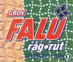 GROV FALU råg-rut EN SVENSK KLASSIKER SEDAN 1939 ORIGINALET  Grovt knäckebröd med luftiga kuddar o mild smak av kummin. 100% fullkorn 16% fibrer – varumärke, Barilla Sverige AB